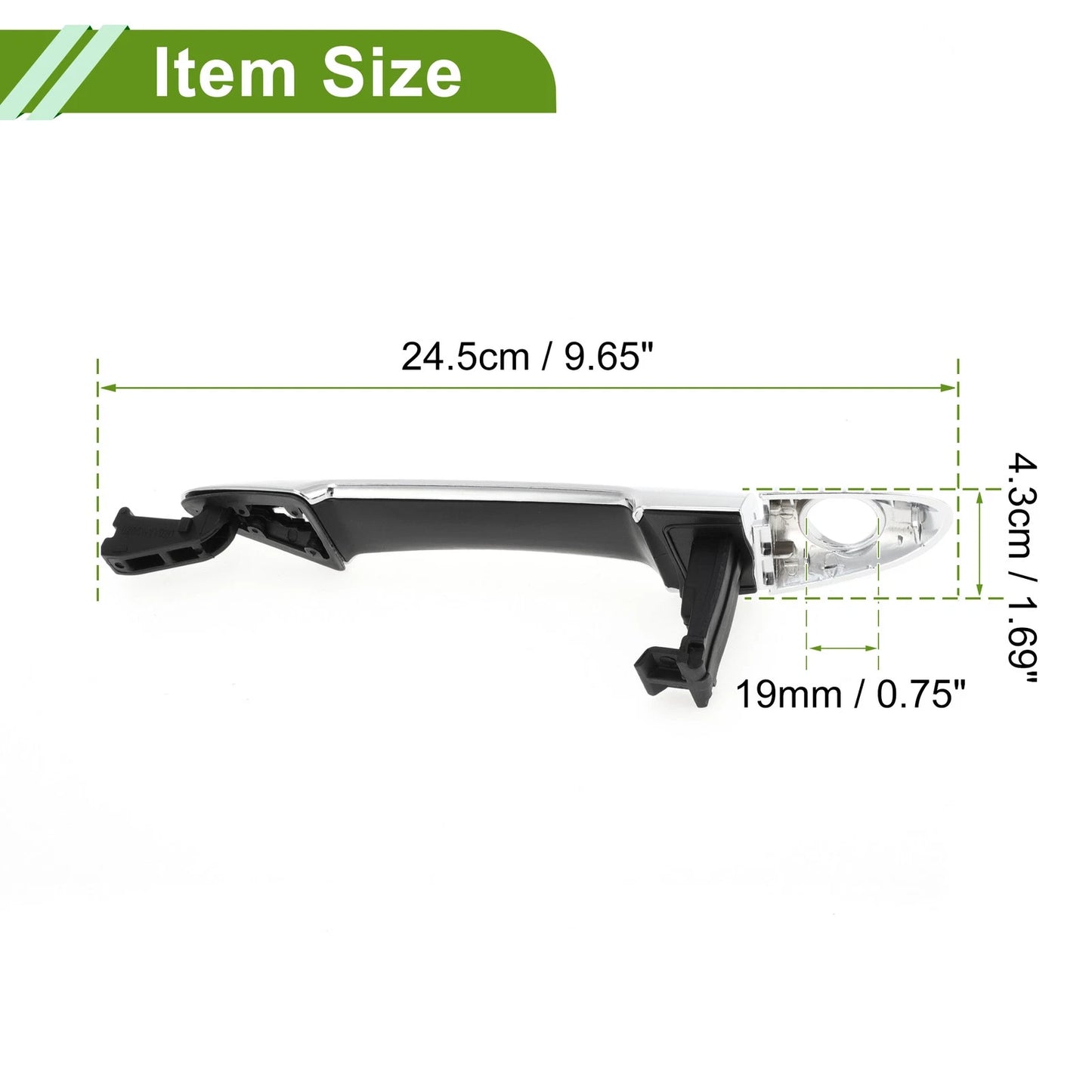 Silver Tone Exterior Door Handle for Hyundai Kia Front Right (2011-2019)