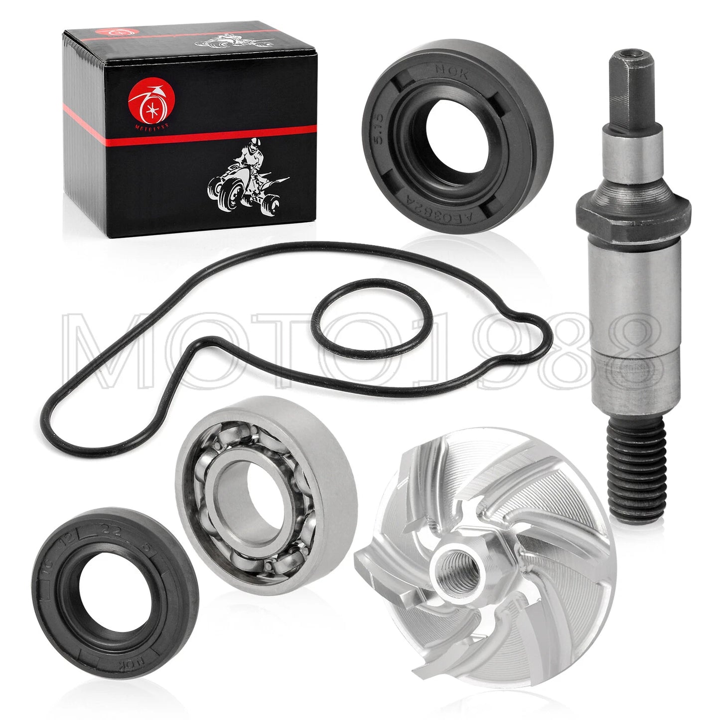 Water Pump Seal Impeller Shaft Bearing Repair Kit for Yamaha YFZ450 (2004–2013)