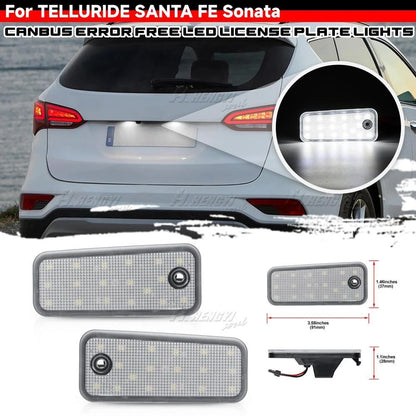 2x White LED LP Light for Hyundai Azera Santa Fe (2006–2011; 2013–2018)