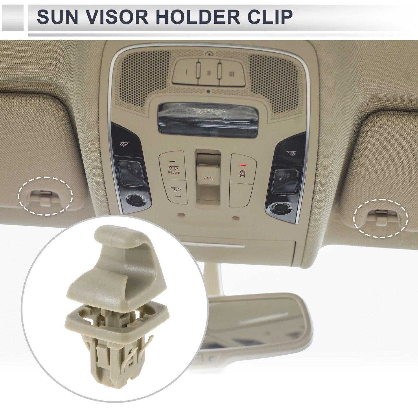 Sun Visor Clip Beige for Toyota Camry Highlander Corolla