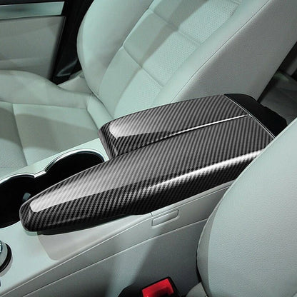 2 x Carbon Fiber Center Armrest Box Panel Cover Trim for Benz C W204 E W212