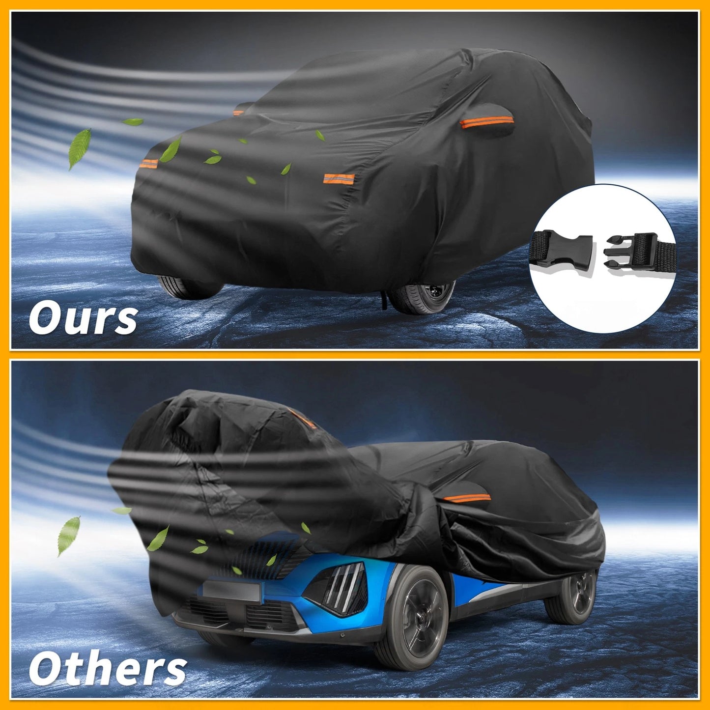 Waterproof Car Cover for Peugeot 2008 (2014-2023) Black 210D-PU