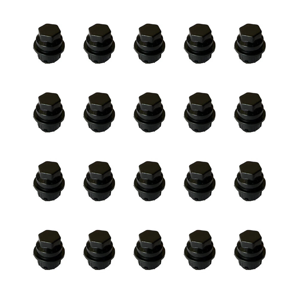 20 x Black Lug Nut Covers M24-2.0 Hex 19mm for Chevrolet Buick Pontiac