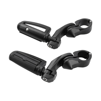 Matte Black 32mm Short Angled Highway Bar Engine Guard Pegs Mounts Footpegs