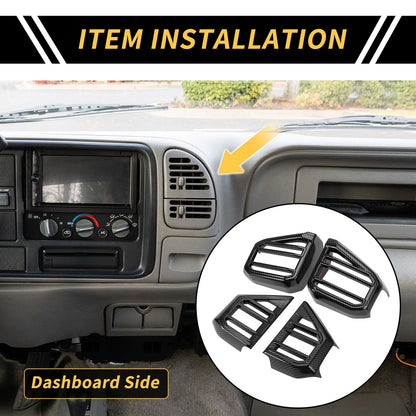 Carbon Fiber Air Vent AC Outlet Cover Trim Set for Toyota Tundra (2022-2024)