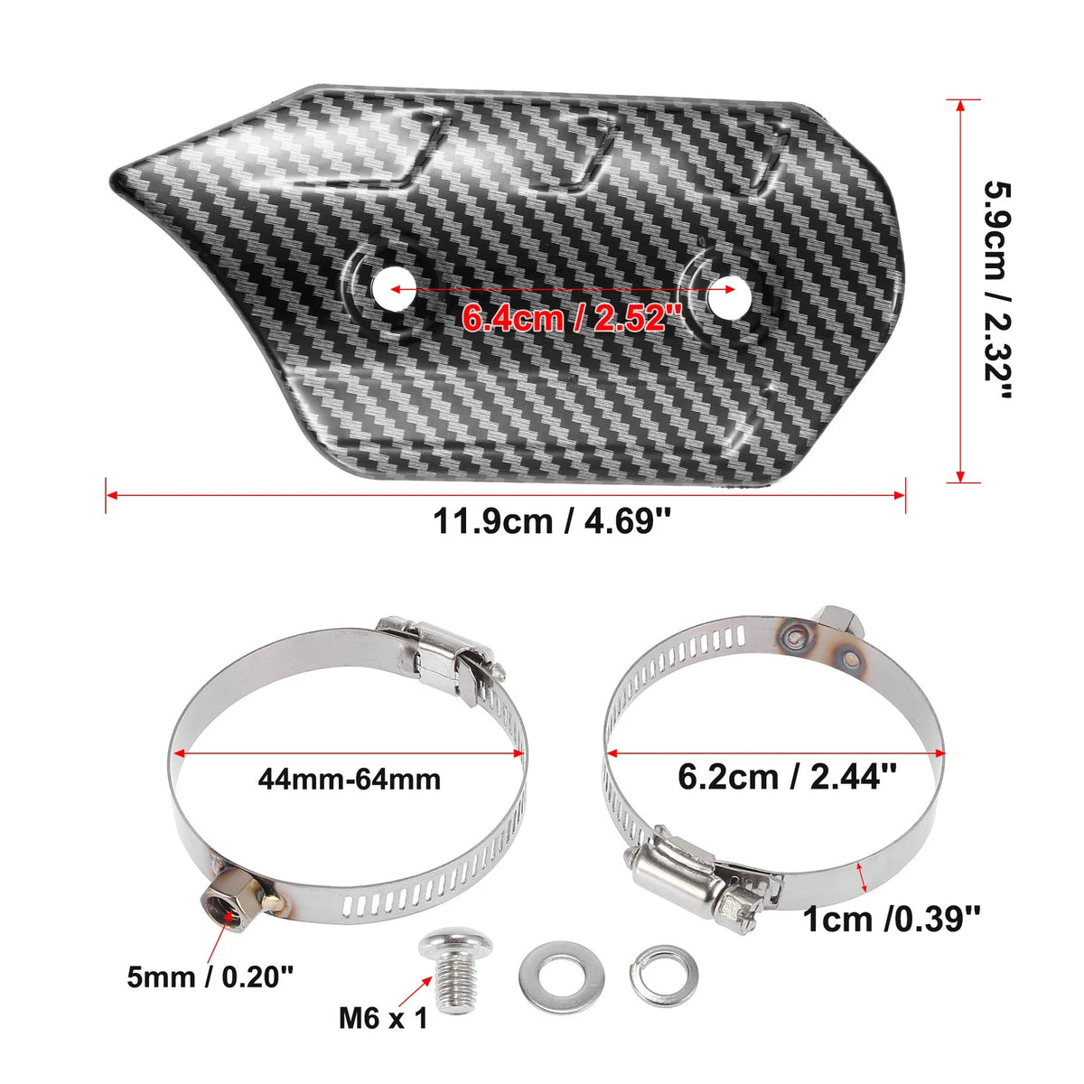 4.69'' Exhaust Muffler Pipe Heat Insulation Cover Black for Motorcycle