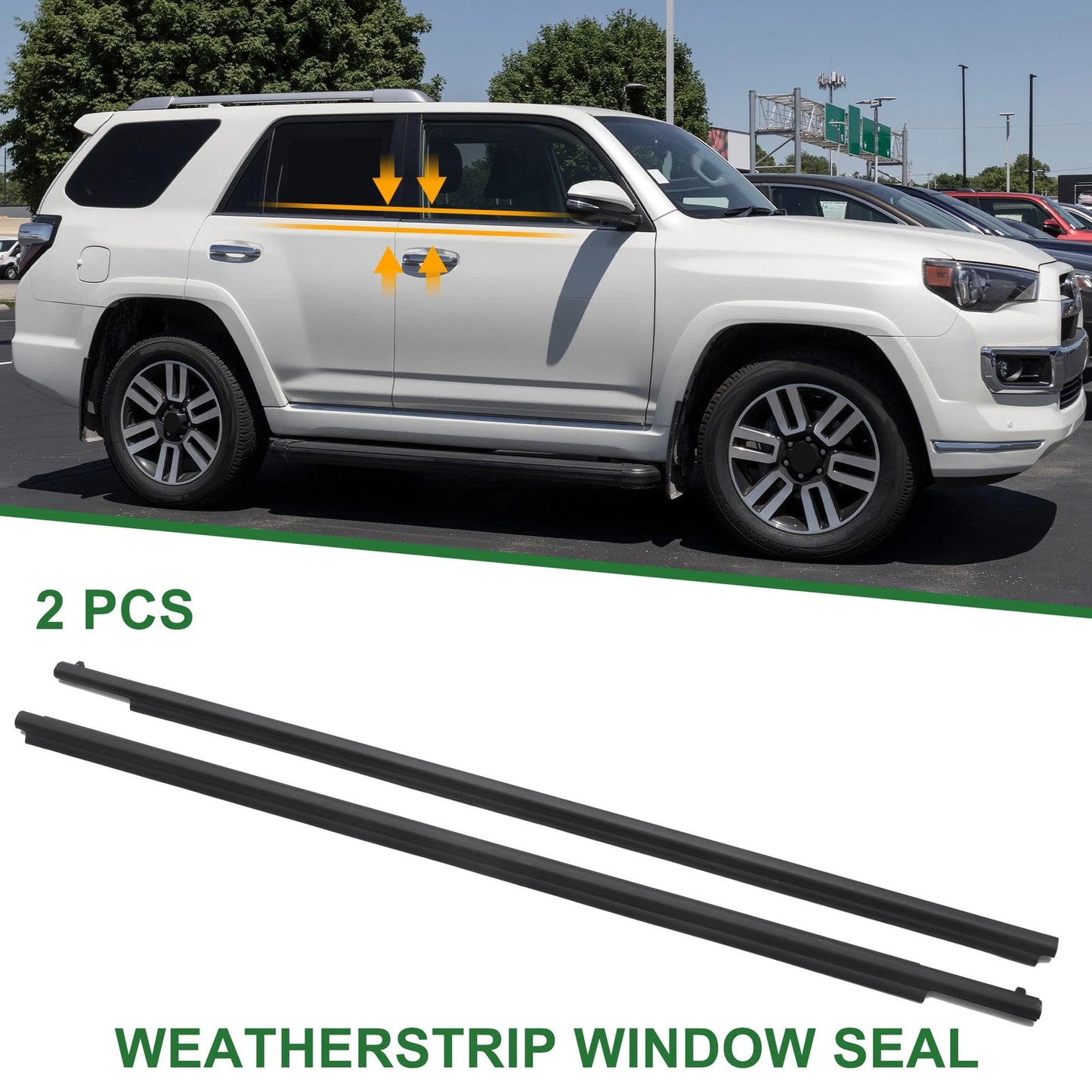 Front Left & Right Weatherstrip Window Seals for Toyota