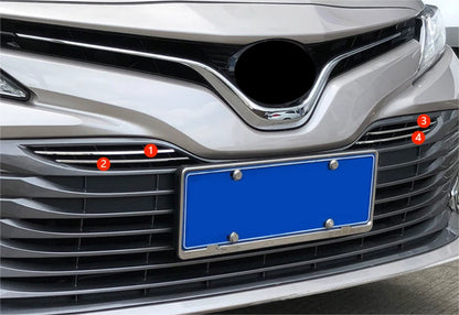 Steel Front Center Grille Stripe Cover Trim for 2018-2020 Toyota Camry LE/XLE