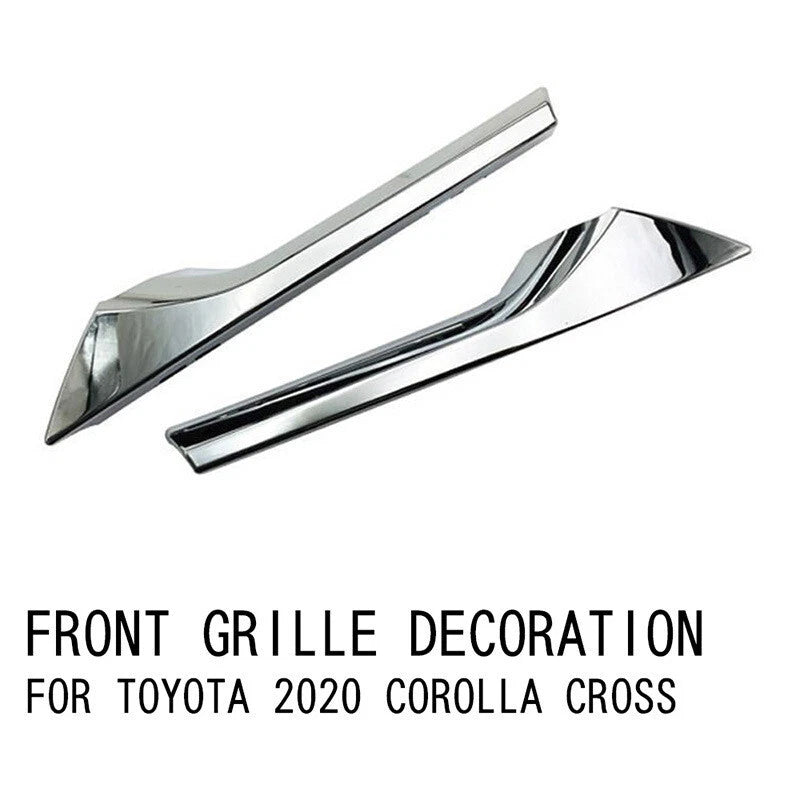 2 x Chrome Front Grille Lid Cover Trim Decor for Toyota Cross (2020–2023)
