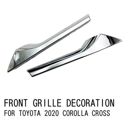 2 x Chrome Front Grille Lid Cover Trim Decor for Toyota Cross (2020–2023)