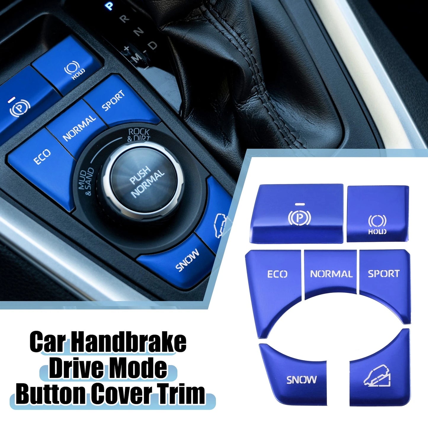Handbrake Drive Mode Button Cover Set of 2 for Toyota RAV4 (2019-2022)