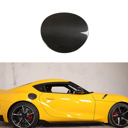 Gloss DRY Carbon Fiber Fuel Gas Cap Cover Trim for Toyota GR Supra A90 2021-2023