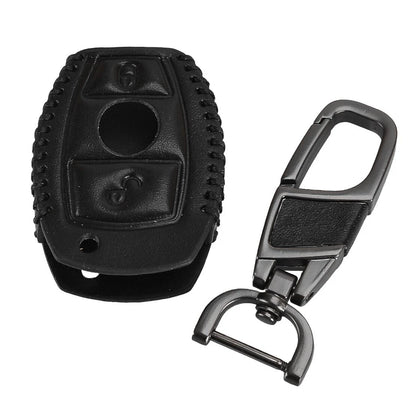 Black PU Leather Key Fob Cover for Benz A B C E G R Class CLS GL