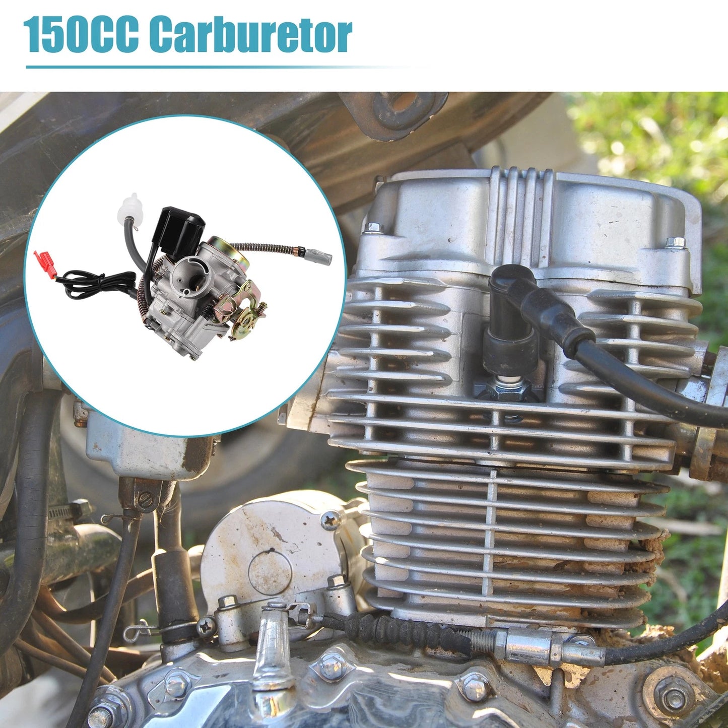 Carburetor / 1 Set / Motorcycle for GY6 50CC 49CC 80C Black Silver Tone