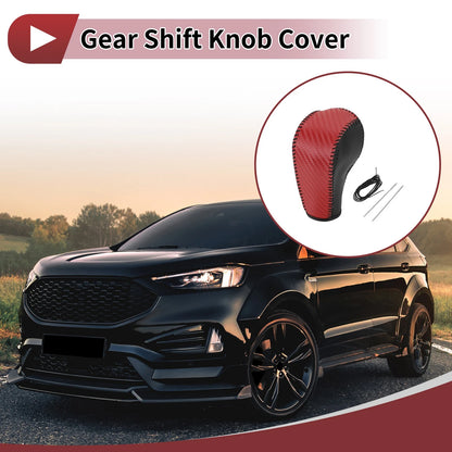 Car Gear Shift Knob Cover for Ford Edge 2011-2014 - Red Faux Leather (2011-2014)