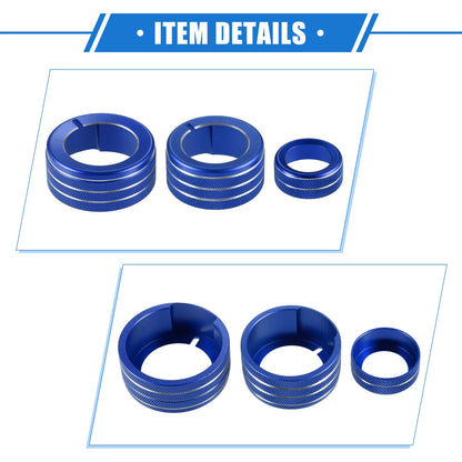 5 x AC Climate Control Knob Rings for Toyota 4Runner (2010-2022) Durable Blue