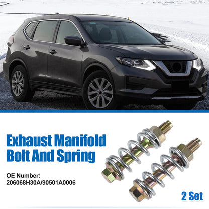 2 x Exhaust Manifold Bolt Nut and Spring Repair for Toyota