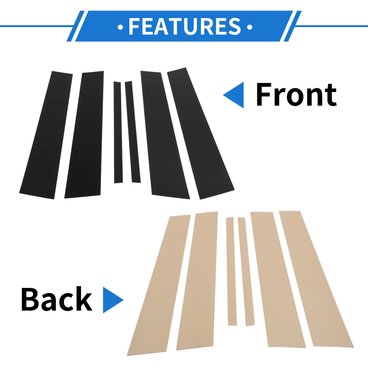 6 x Door Pillar Window Trim for Infiniti G35 (2007 - 2015)