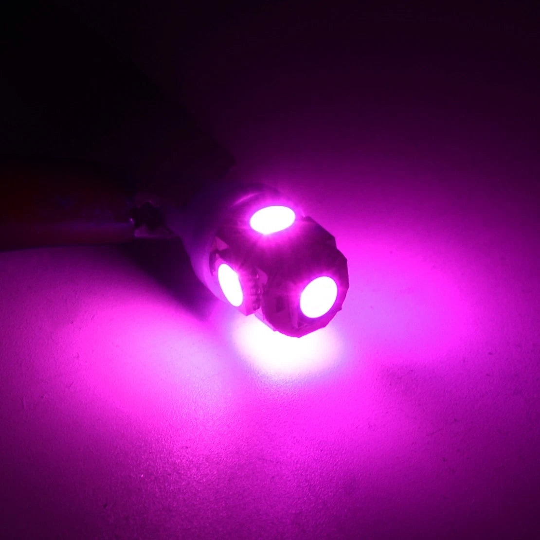 4x Pink T10 LED Map Dome Door Trunk License Plate Light Bulbs for Car