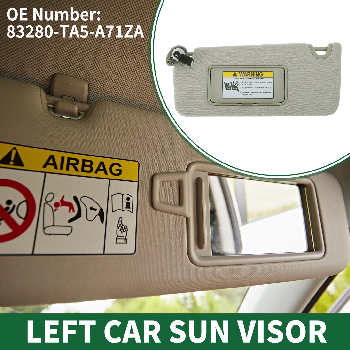 Left Sun Visor with Mirror & Light for Honda Accord (2008-2012)