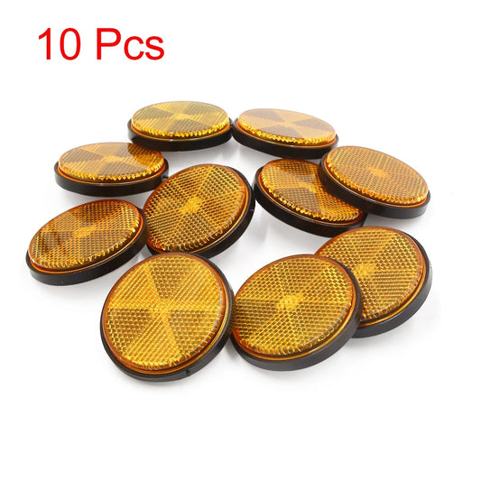 10pcs / 59mm / Orange Plastic Screw Reflective Warning Reflector for Motorcycle