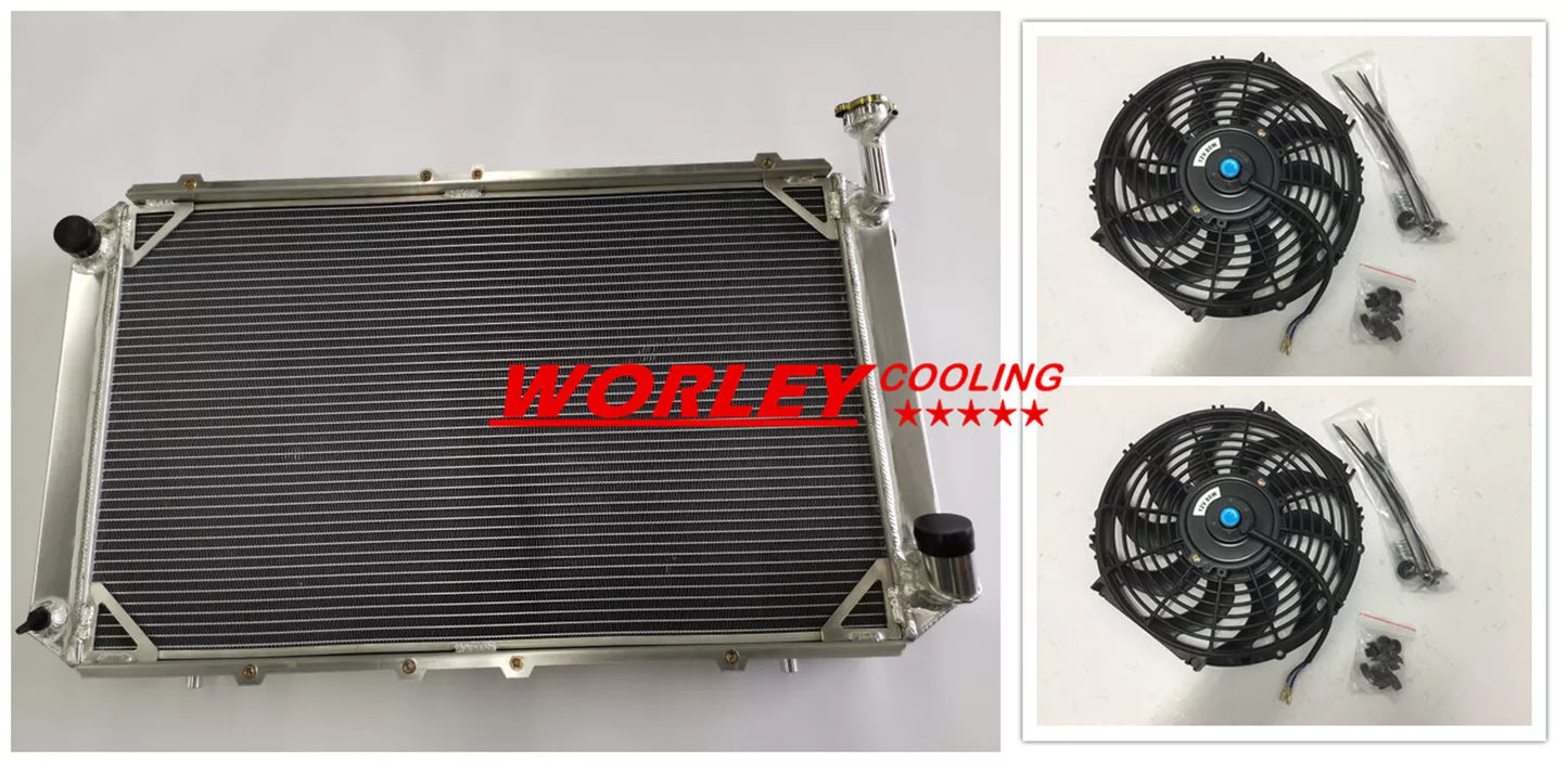 Aluminum Radiator + Fan for Nissan GQ Patrol Y60 4.2L Petrol (1987-1997)