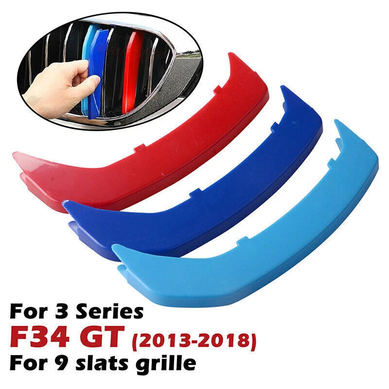 M-Power 9 Bars Kidney Grille Cover Insert Clips for BMW GT F34 (2013-2018)