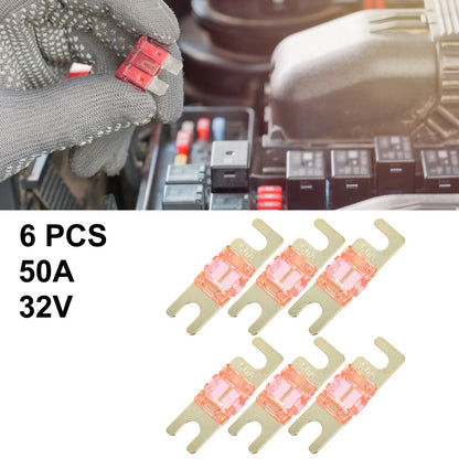 6 x 50A AFS Mini ANL Fuses for Car Truck Motorcycle Boat Audio