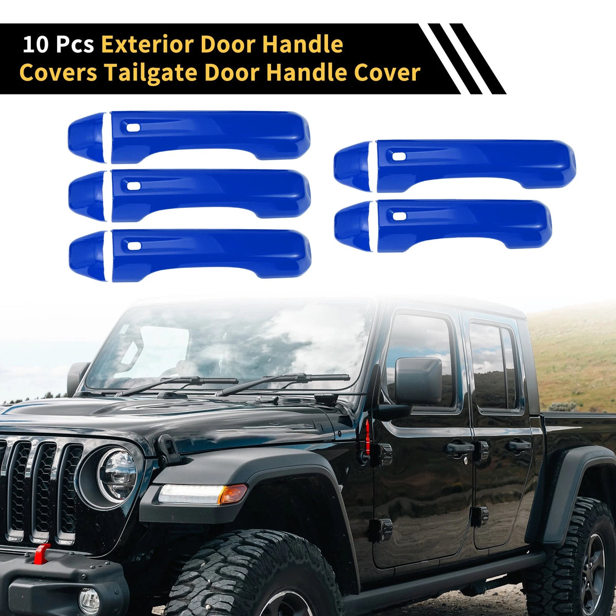 Door Tailgate Handle Cover for Jeep Wrangler JL JLU (2018-2022) Blue