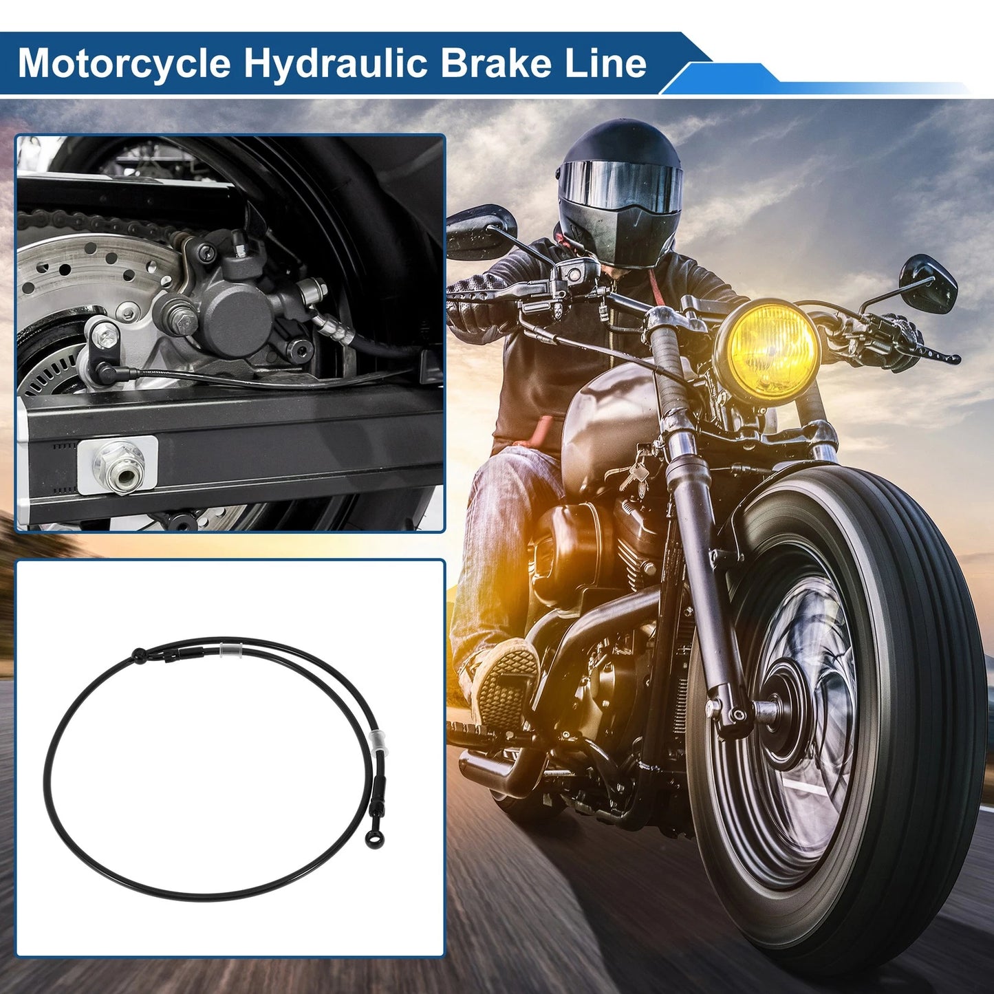 130cm Brake Clutch Oil Hose Line Nylon SS Wire Braided PU for Make Model