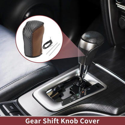 Gear Shift Knob Cover for Honda Inspire 2023 Brown Faux Leather