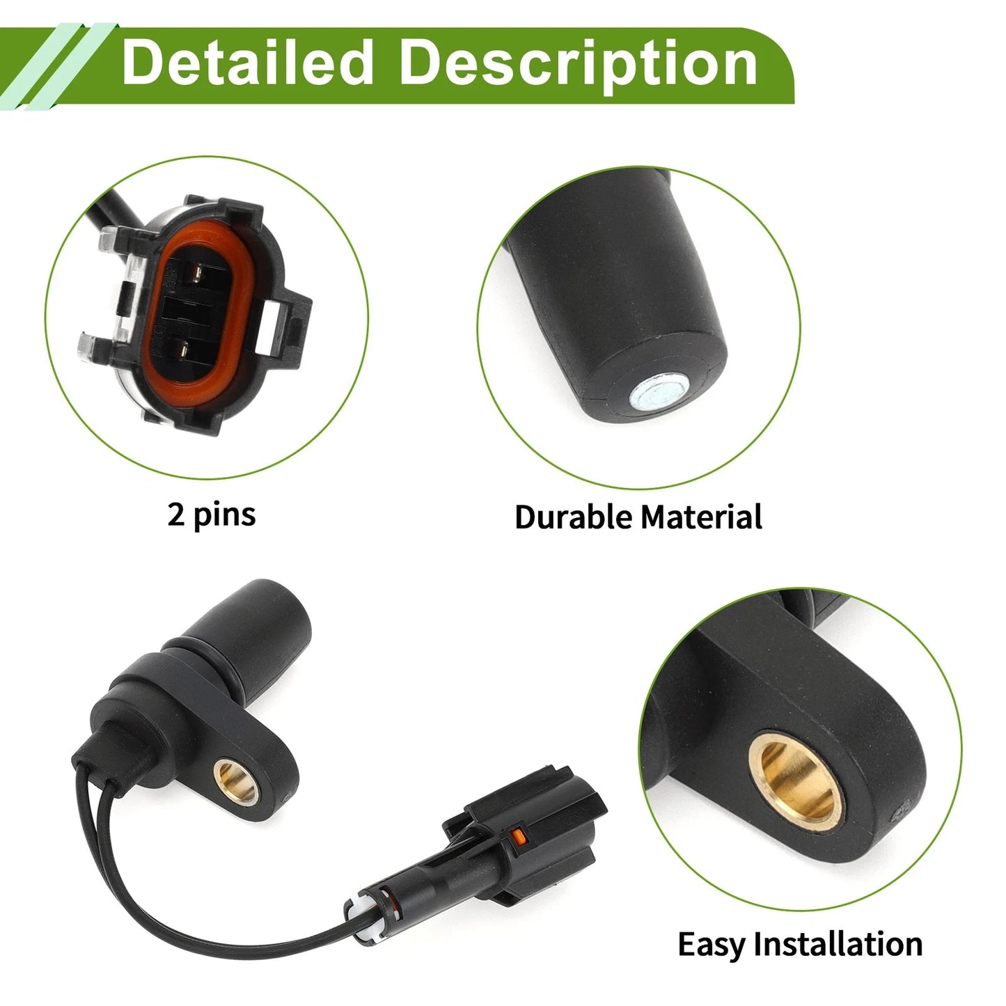 Crankshaft Position Sensor for Isuzu NPR200 4HF1 (2000-2004) - 1 x Black Plastic