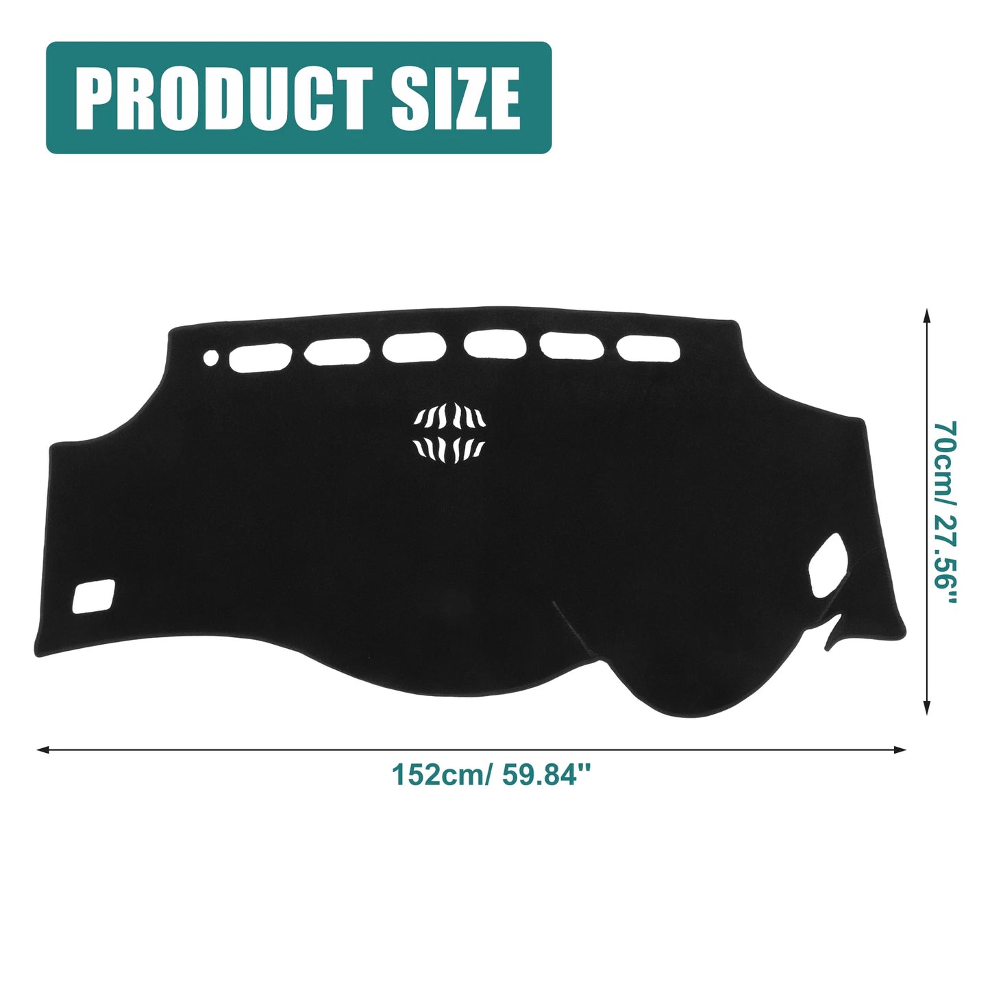 Black Dashboard Cover Mat Protector for Toyota Alphard (2008-2015)