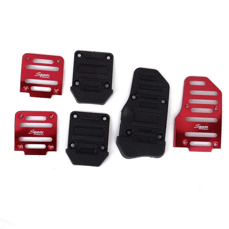 Red Non-Slip Gas Brake Foot Pedal Pad Cover for Car Accessories (3 pcs)