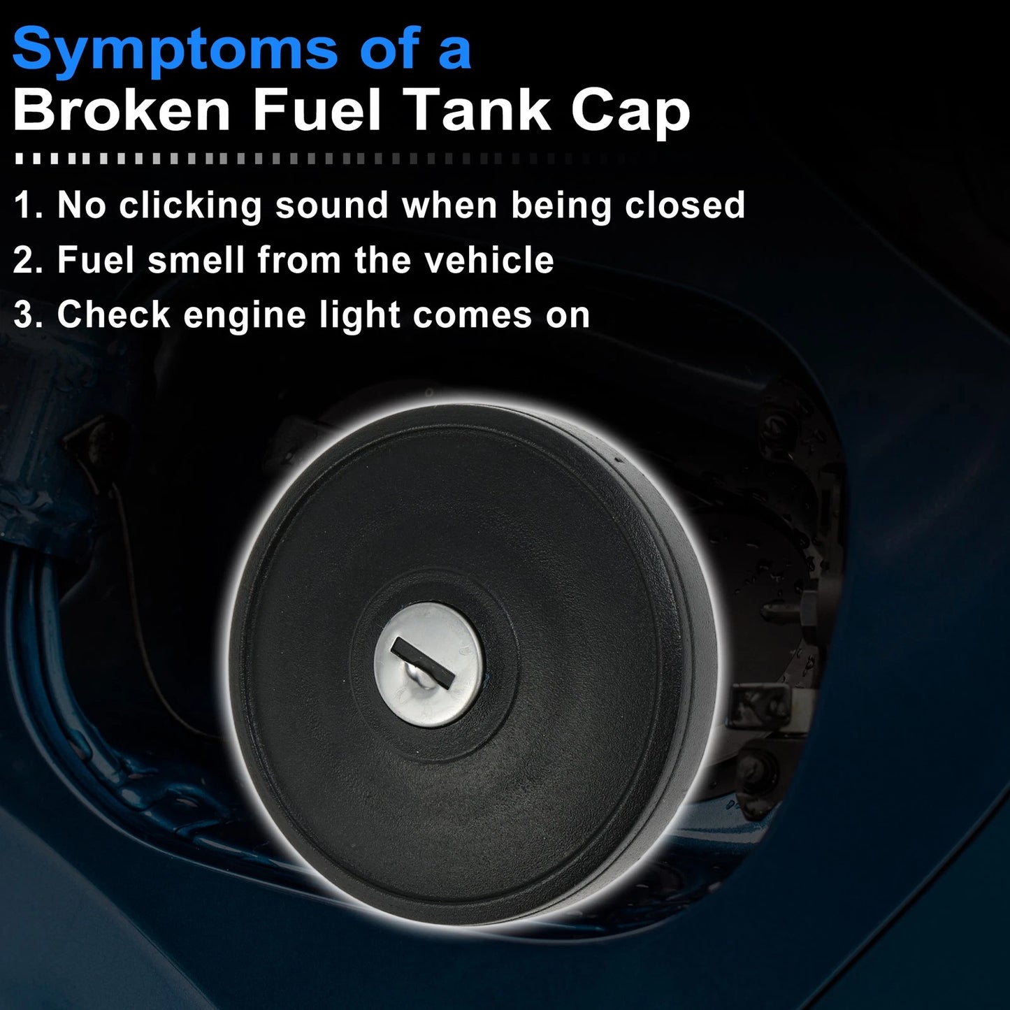 Gas Cap for Peugeot Partner (2008-2020) Black Fuel Tank Cap 1 Set