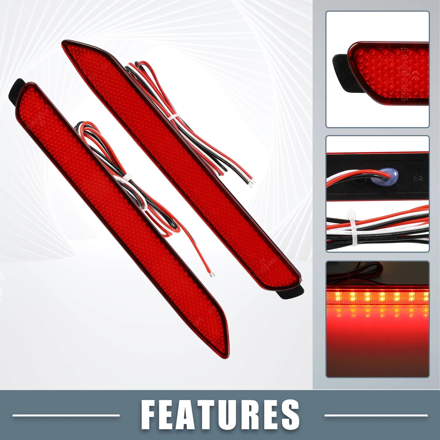2 x Rear Bumper Reflector LED Brake Tail Lights for Toyota RAV4 (2019)