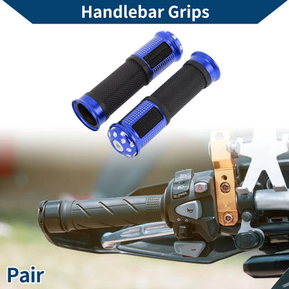 23 x 25 mm Hand Grips Cover for Motorcycle Aluminum Alloy Rubber Blue 1 Pair