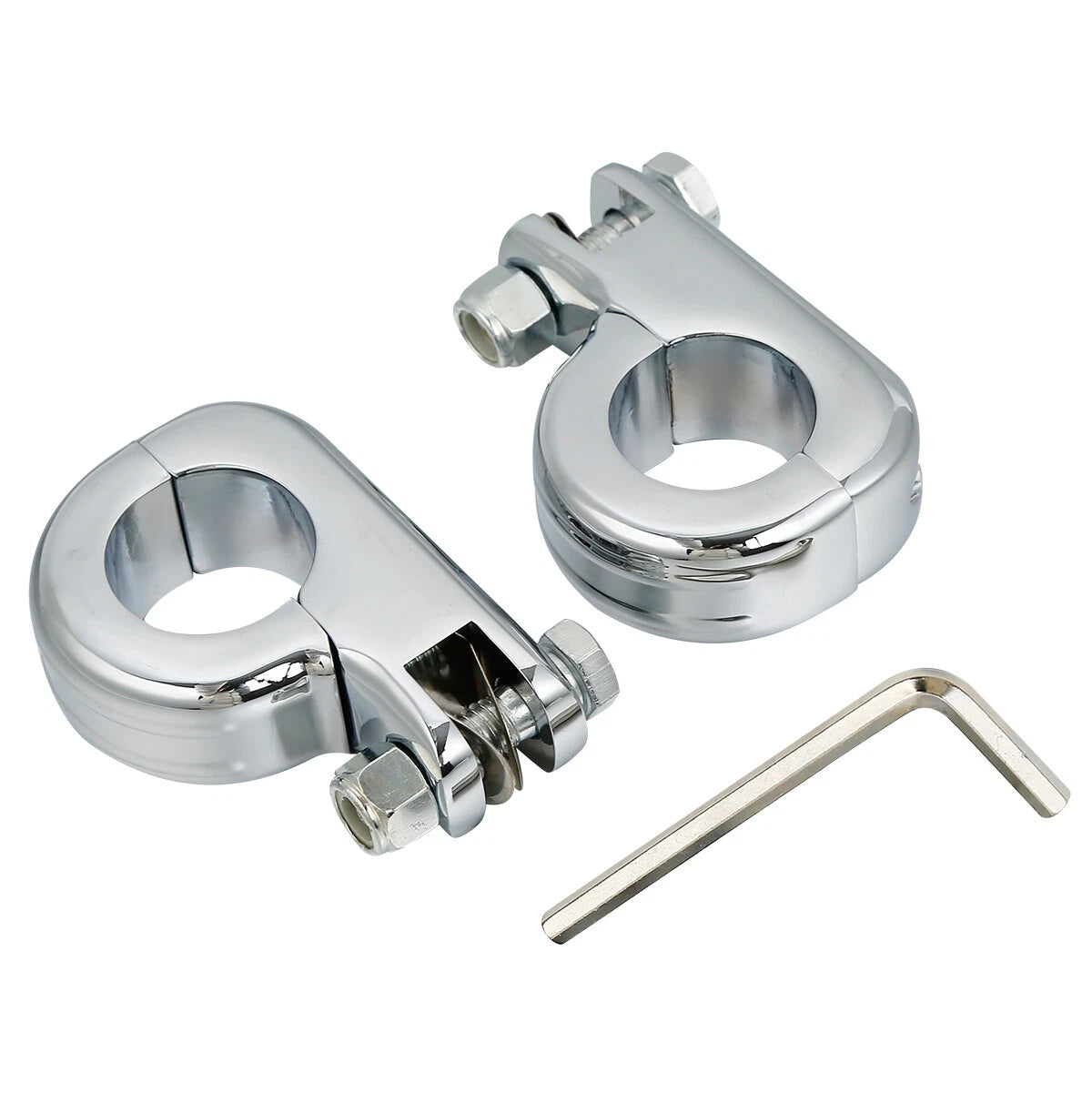 1.25" Chrome Foot Pegs Mounting Kit for Harley Highway Engine Guard Bars