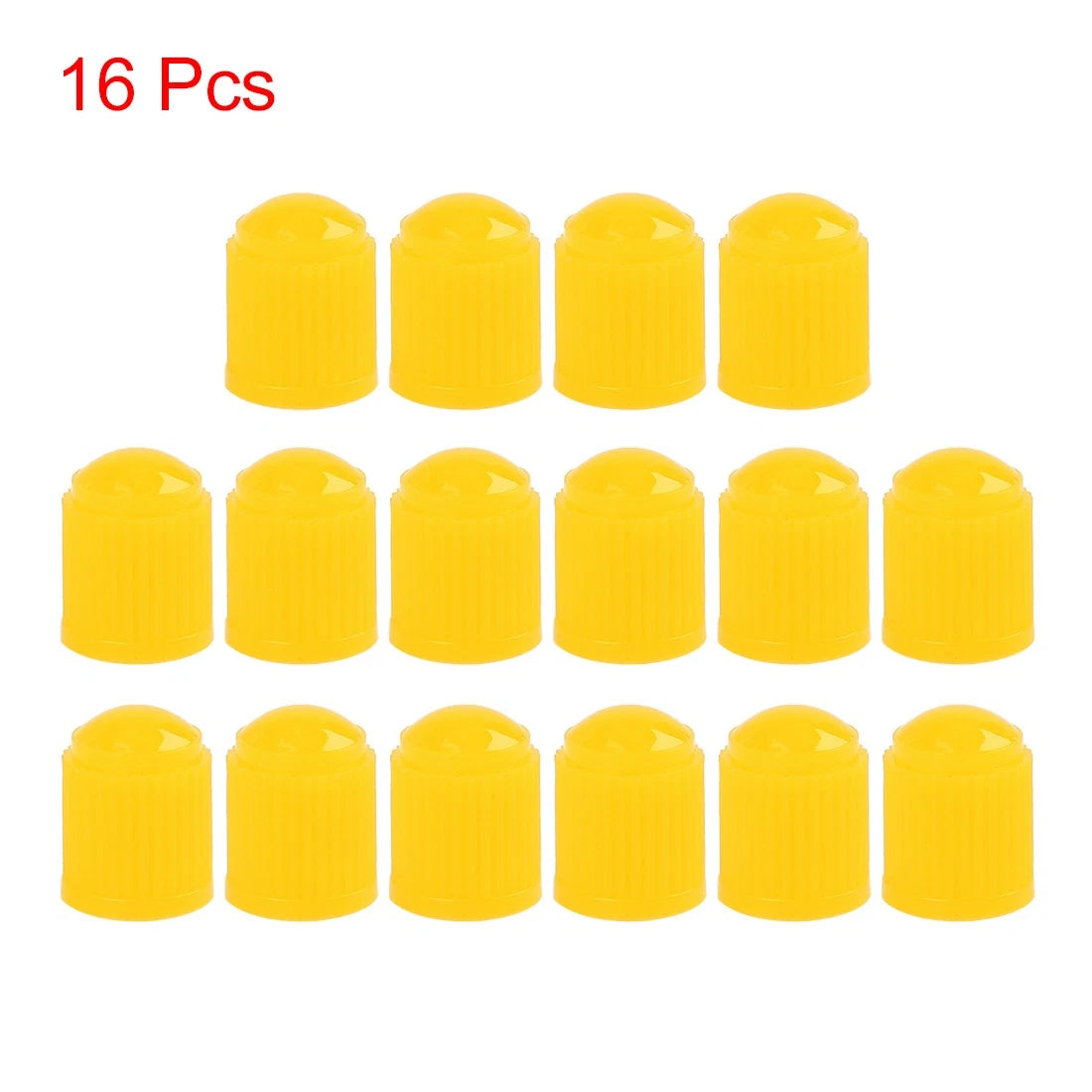 16pcs Yellow Plastic Tire Valve Stem Cap Cover for Motorcycle Bike Car