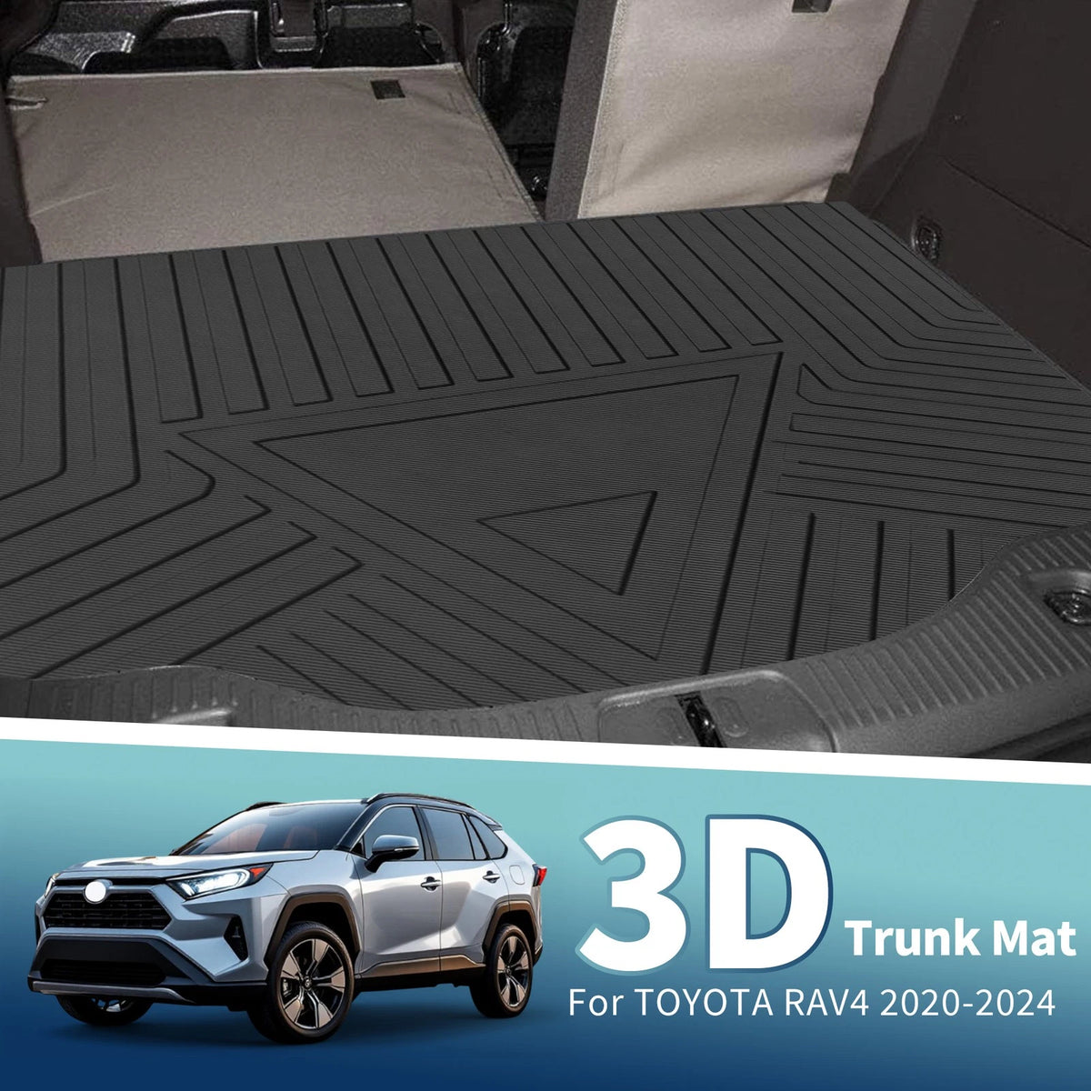 Flat Face Cargo Liner Rear Boot Mat for Toyota RAV4 (2020-2024) 1 x TPE