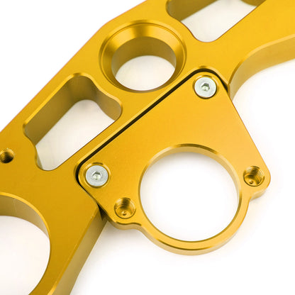 Triple Clamps Upper Top Clamp for Kawasaki ZX6R (2009-2012) Gold E8