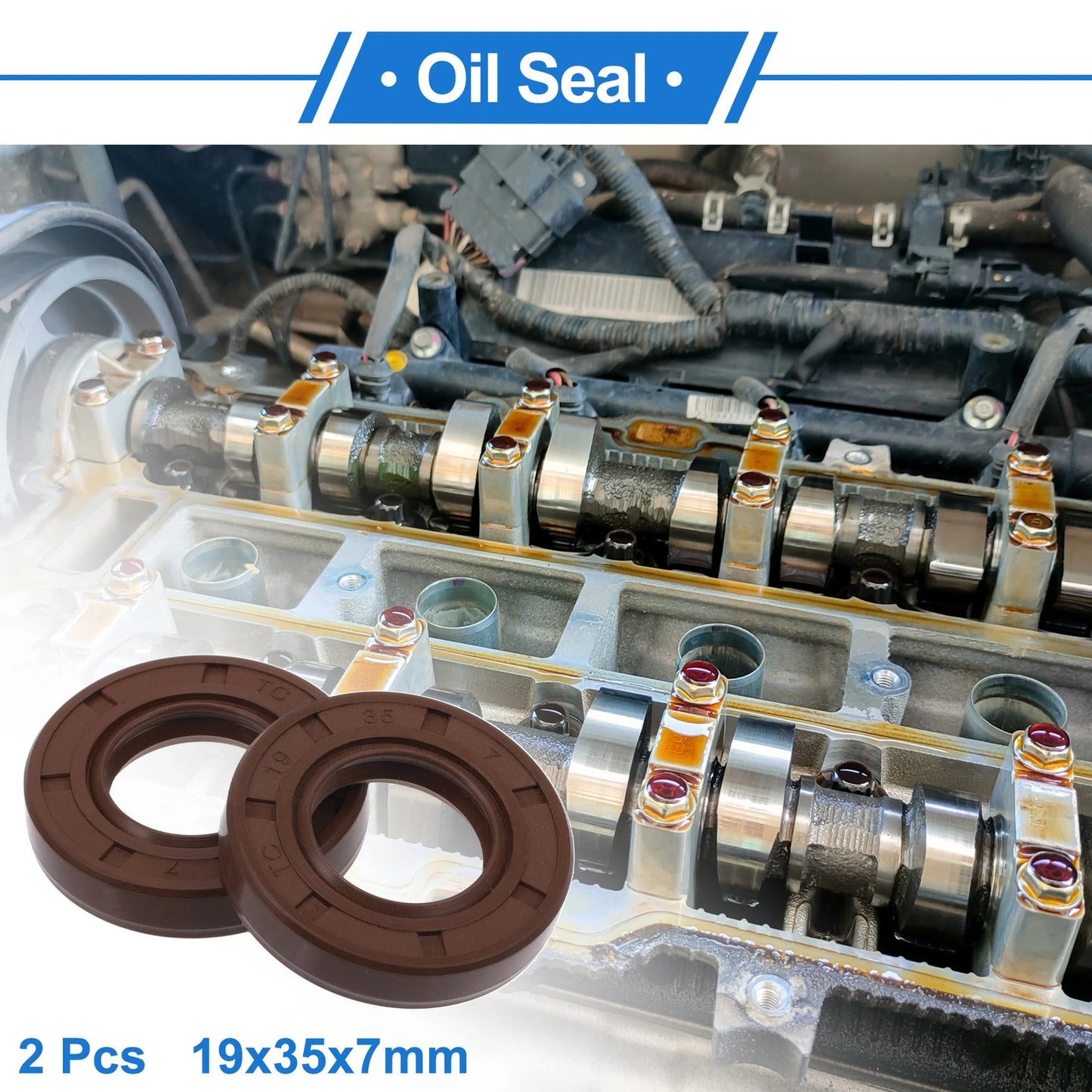 Oil Seal 19x35x7mm Brown 2 x