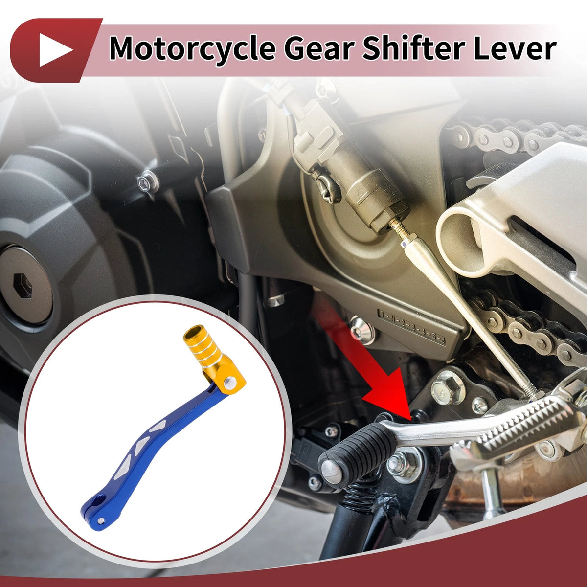 Shifter Lever / Folding Gear for Yamaha TTR 50cc Blue Gold Tone