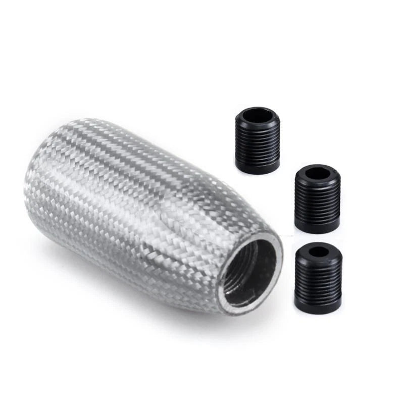 73mm Silver Carbon Fiber Gear Shift Knob for Car (M8, M10, M12)
