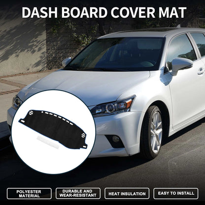 Dashboard Cover Mat for Lexus CT 200H (2011-2019) Sun Protector Black Blue