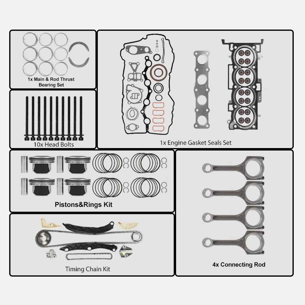 Engine Overhaul Rebuild Kit for Hyundai Sonata, Kia Forte 2.4L (2011-2019)