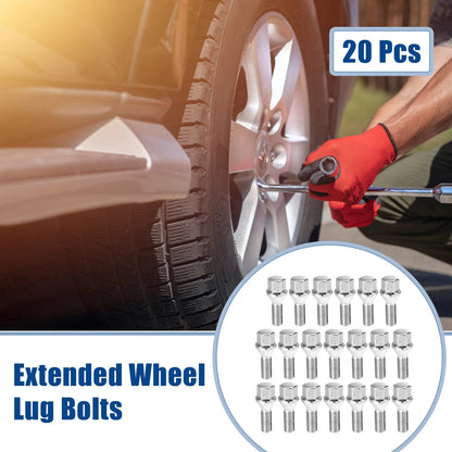 20 x M12x1.25 Extended Wheel Lug Bolts 28mm Shank for Jeep