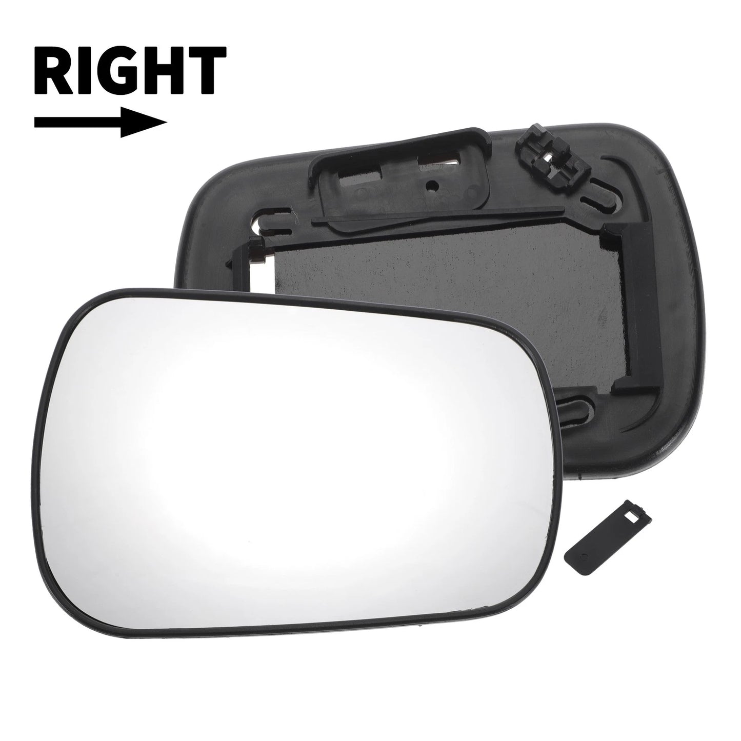 Right Side White Mirror Glass W/ Back for Ford Fiesta (2002-2005)