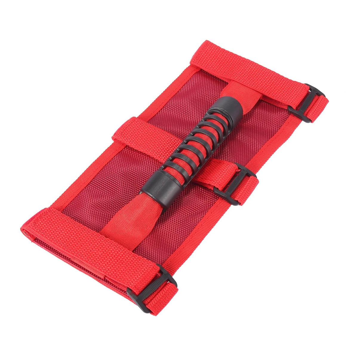 2 x Roll Bar Grab Handles for Jeep Wrangler JL JK (2018-2023) Red Rough Surface