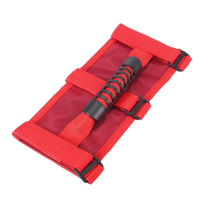 2 x Roll Bar Grab Handles for Jeep Wrangler JL JK (2018-2023) Red Rough Surface